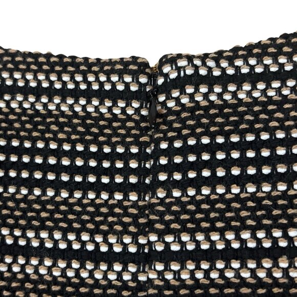 Cynthia Steffe Tweed Boucle Wool Blend Striped Cocktail Dress Black Tan Size 8 - Picture 6 of 9